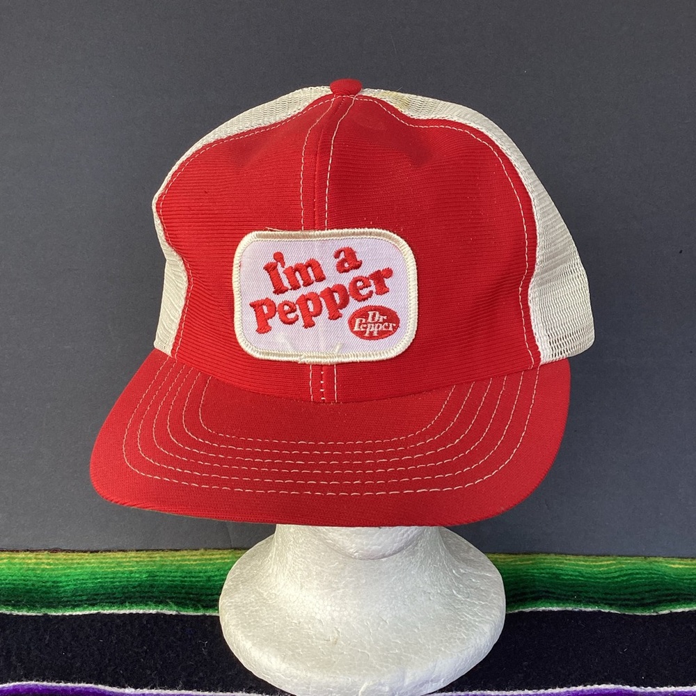 Vintage Semco Dr. pepper I’m a Pepper patch SnapBack Trucker Hat Made in USA